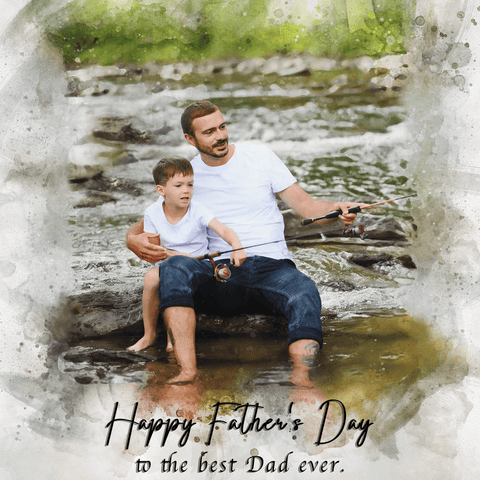 Father's Day Gift from Daughter | Father's Day Gift Idea | Custom Paintings on Canvas - FromPicToArt