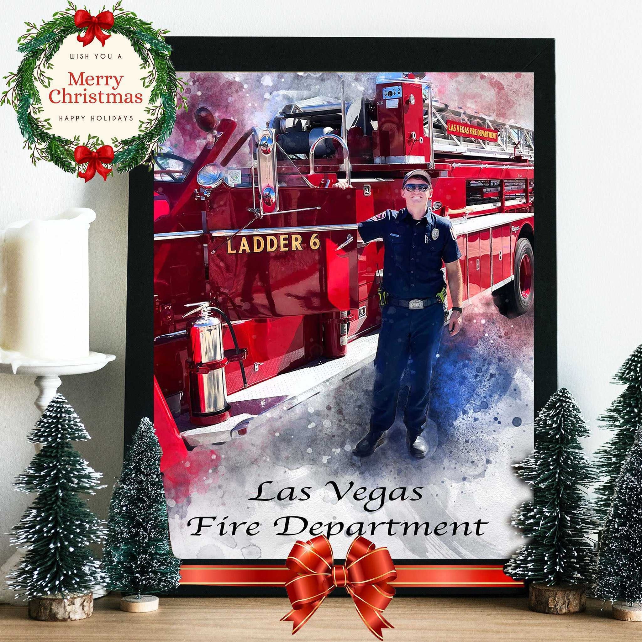 Firefighter Gift 👩‍🚒🚨Fireman Gifts | Fire Department Gifts | Firefighter Retirement Gifts | Firefighter Presents Ideas - FromPicToArt