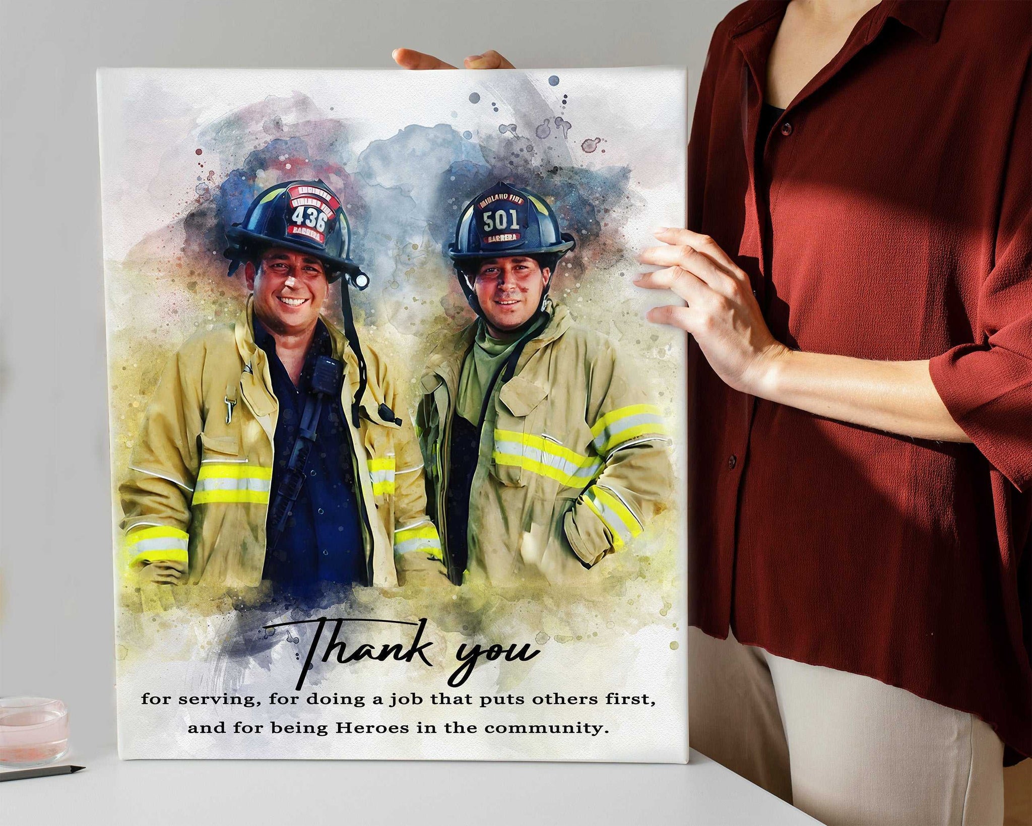 Firefighter Gift 👩‍🚒🚨Fireman Gifts | Fire Department Gifts | Firefighter Retirement Gifts | Firefighter Presents Ideas - FromPicToArt