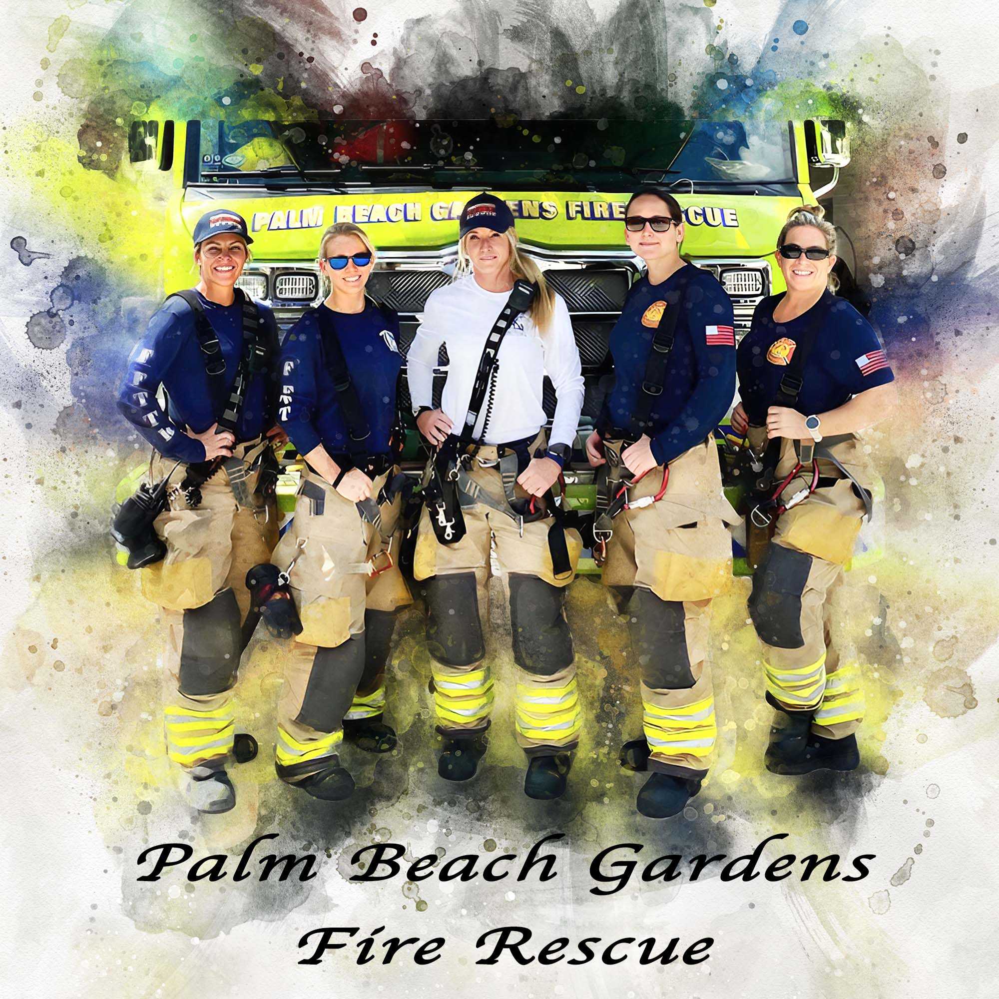 Firefighter Artwork 🚒 Fireman Gifts | Fire Department Gifts | Firefighter Retirement Gifts | Firefighter Presents Ideas - FromPicToArt