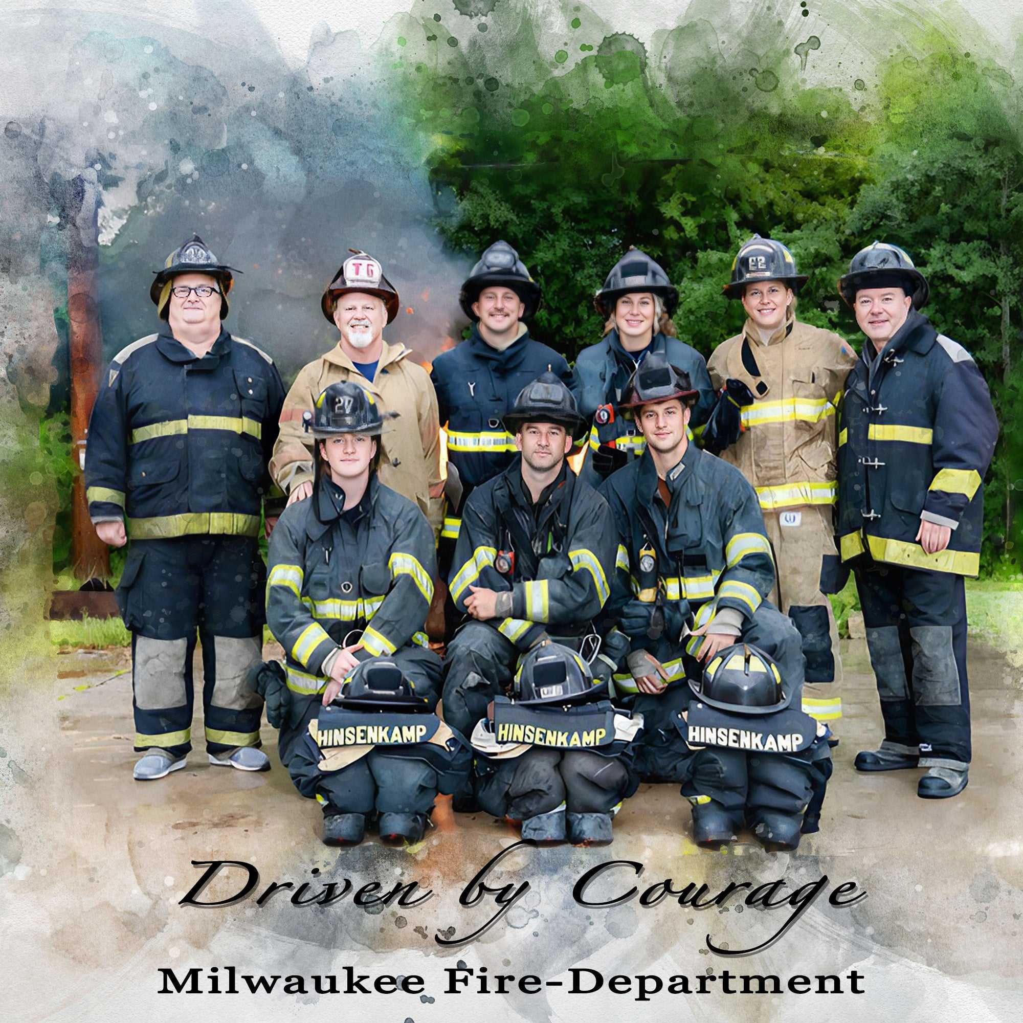 Celebrate Firefighter Day π₯ Fireman Gift, Custom Firefighter Portrait