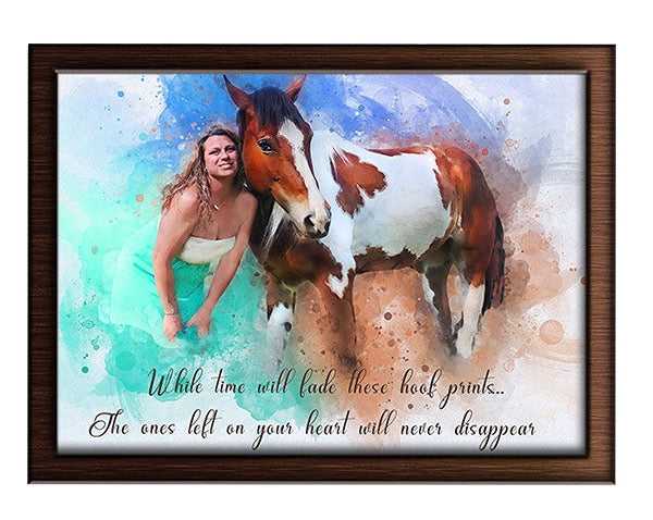 Framed Horse Art | Custom Horse Paintings on Canvas | Personalized Horse Portraits - FromPicToArt
