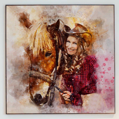 Framed Horse Art | Custom Horse Paintings on Canvas | Personalized Horse Portraits - FromPicToArt