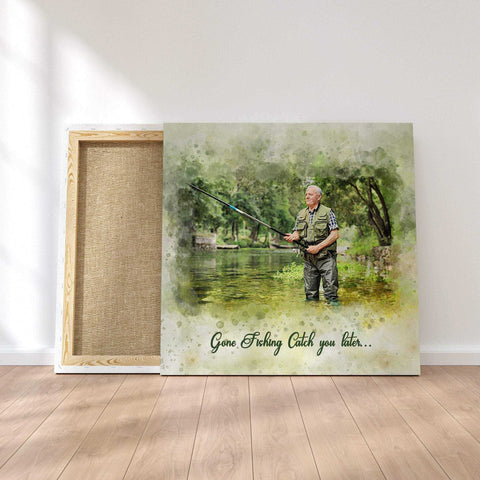 Gifts for Dad from Daughter, Custom Painted Portraits on Canvas - FromPicToArt