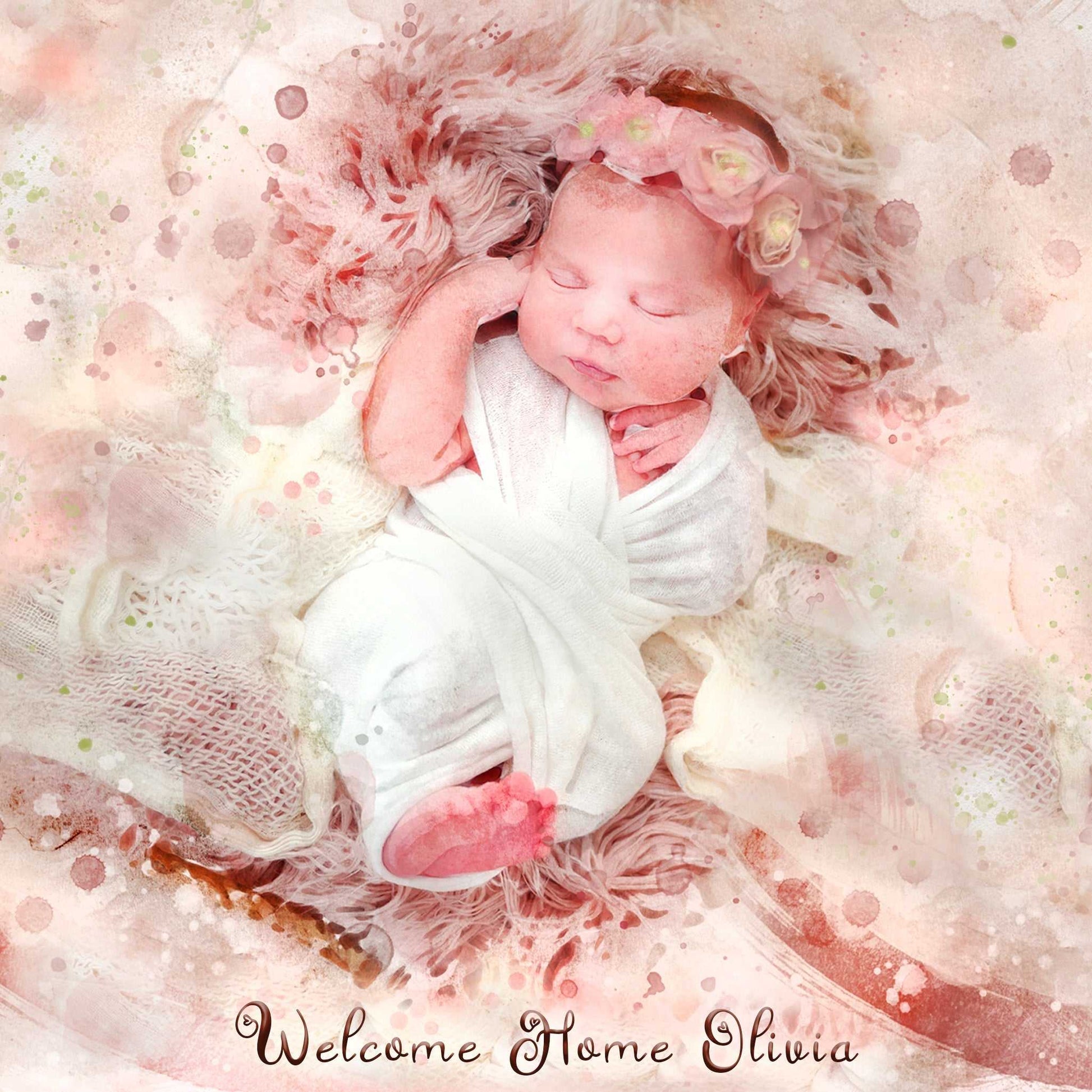 Gifts For New Grandparents 🍼🧸Unique Painted Baby Portraits On Canvas - FromPicToArt