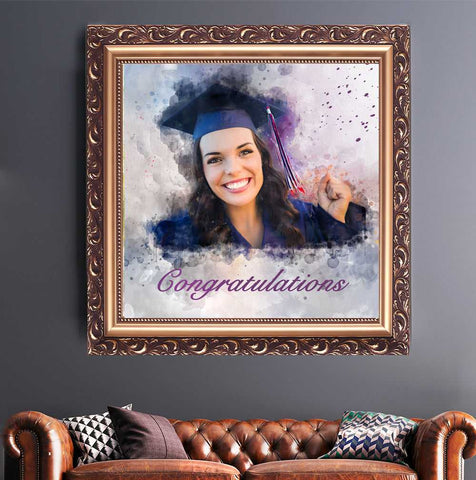 Graduation Gifts for best Friends 🎓 Custom Portrait from Photo | Friend Graduation Gift - FromPicToArt