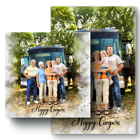 Great Camping Gifts | Custom Portrait from Photo for Camping Lovers - FromPicToArt