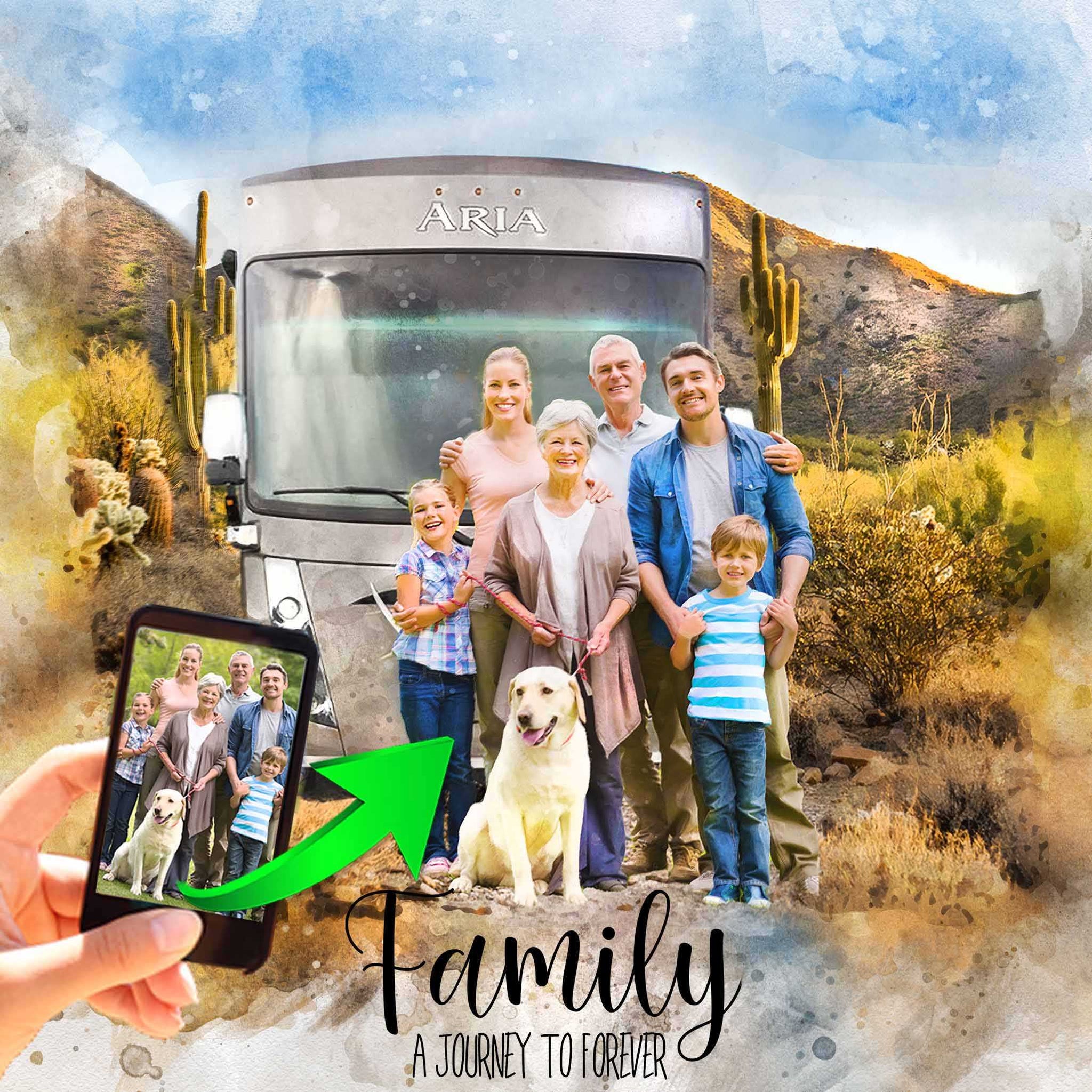 Great Camping Gifts | Custom Portrait from Photo for Camping Lovers - FromPicToArt