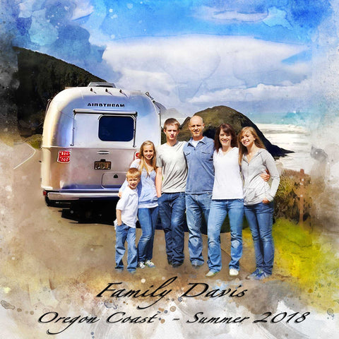 Happy Camper Gift| Painting from your Photo - FromPicToArt