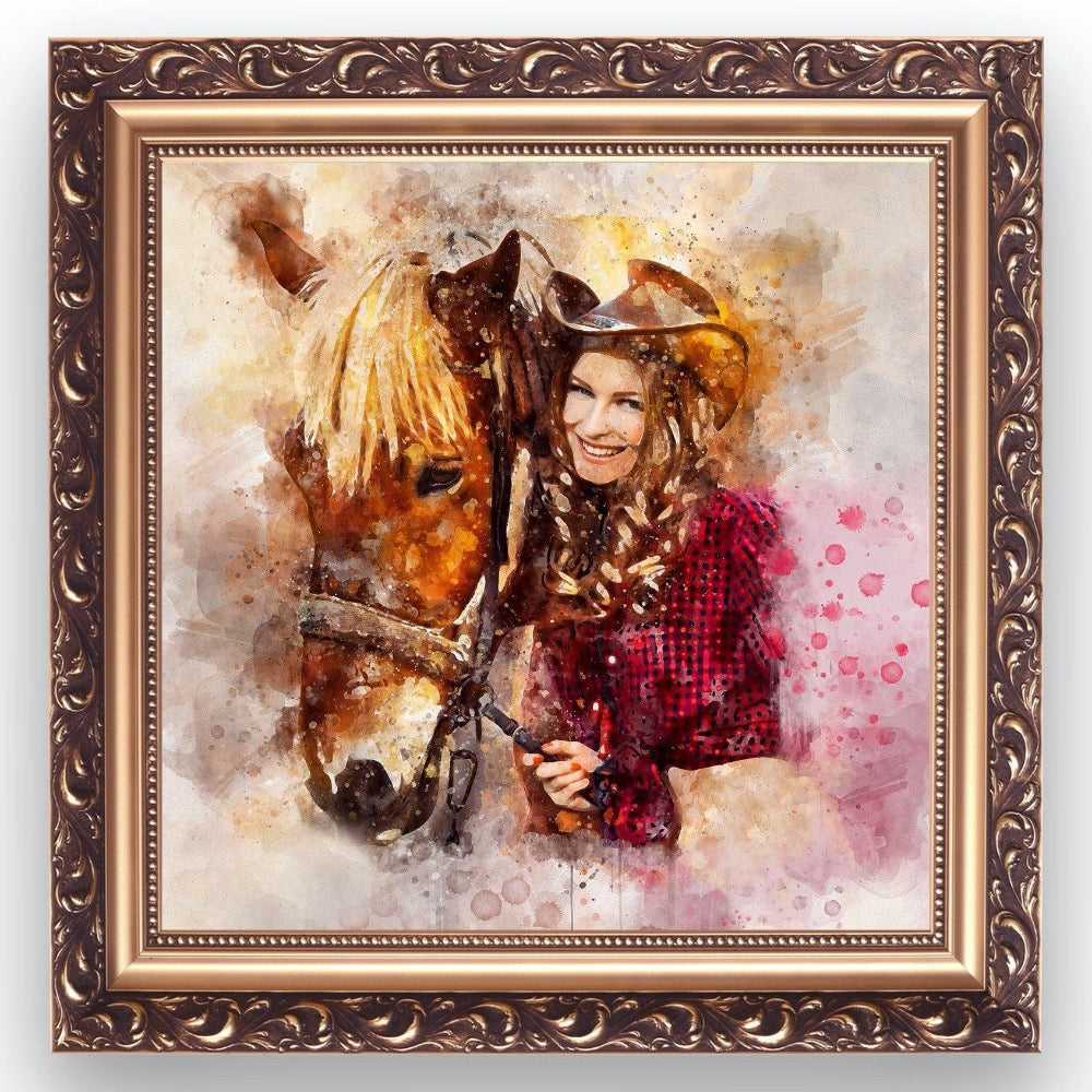 Horse Canvas Wall Art Custom Made | Custom Painted Horse Portraits - FromPicToArt
