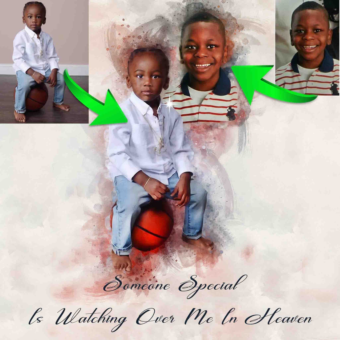 🌈 Incorporating a Lost Loved One in Family Pictures | Custom Painting From Photo | Add People to Photo | Add Someone into a Picture | Add Deceased Loved One | Custom Family Portrait | Merge Photos Into Painting | Combine Photos | Personalized Gifts - FromPicToArt