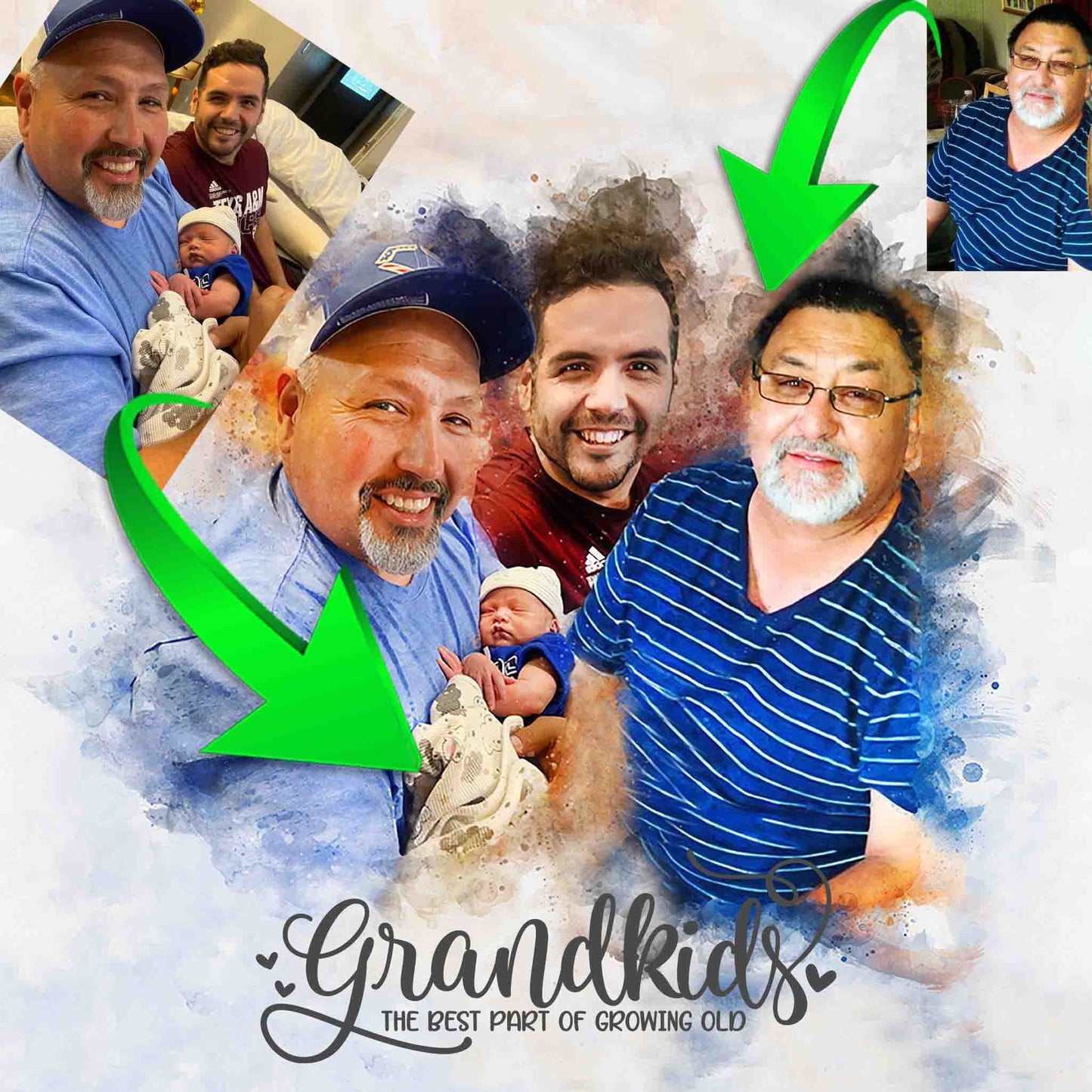 🌈 Incorporating a Lost Loved One in Family Pictures | Custom Painting From Photo | Add People to Photo | Add Someone into a Picture | Add Deceased Loved One | Custom Family Portrait | Merge Photos Into Painting | Combine Photos | Personalized Gifts - FromPicToArt