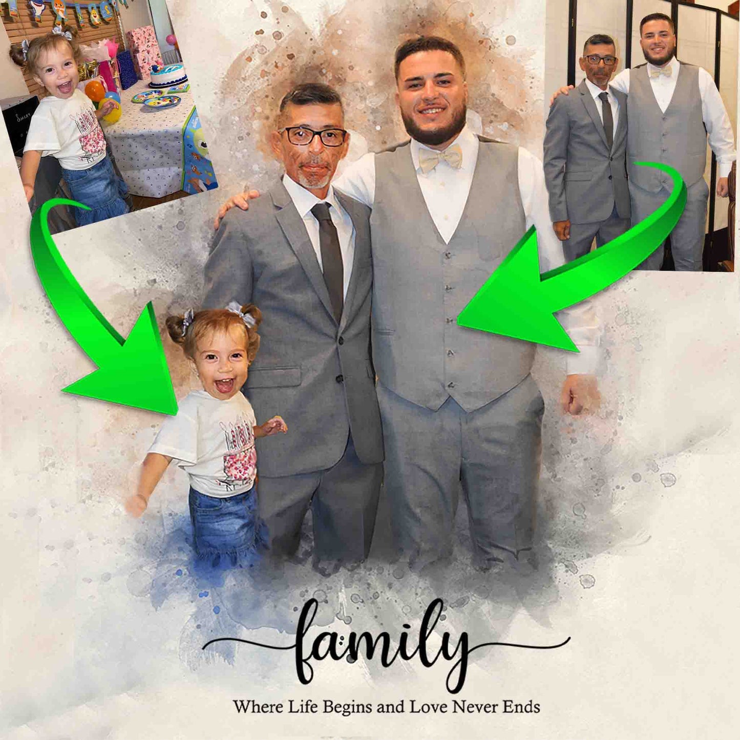 Insert Person into Photo, Custom Paintings on Canvas - FromPicToArt