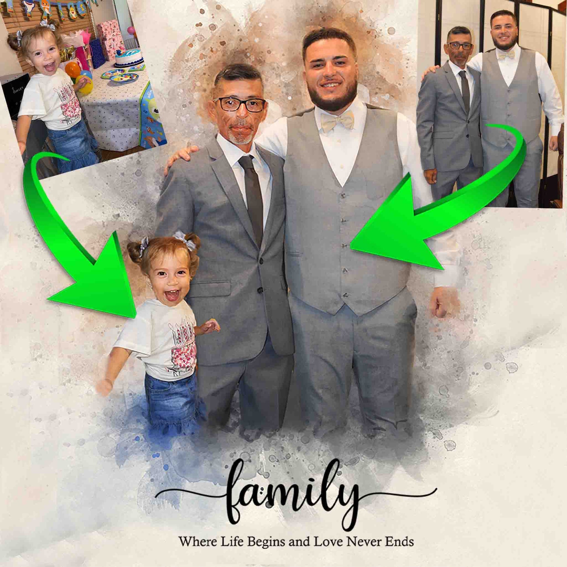Insert Person into Photo, Custom Paintings on Canvas - FromPicToArt