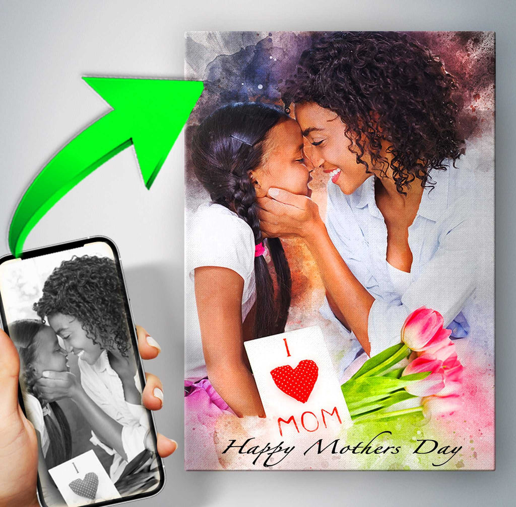 Last Minute Mothers Day Gifts | Personalized Canvas Portraits | 2-3 Business Days EXPRESS Delivery | Custom Gifts - FromPicToArt