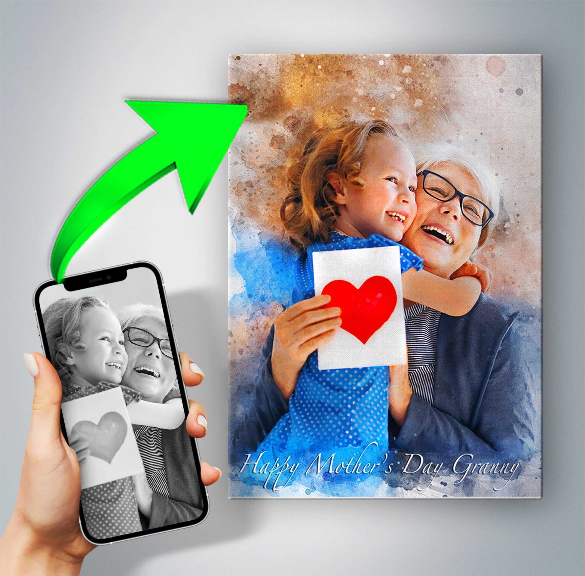 Last Minute Mothers Day Gifts | Personalized Canvas Portraits | 2-3 Business Days EXPRESS Delivery | Custom Gifts - FromPicToArt