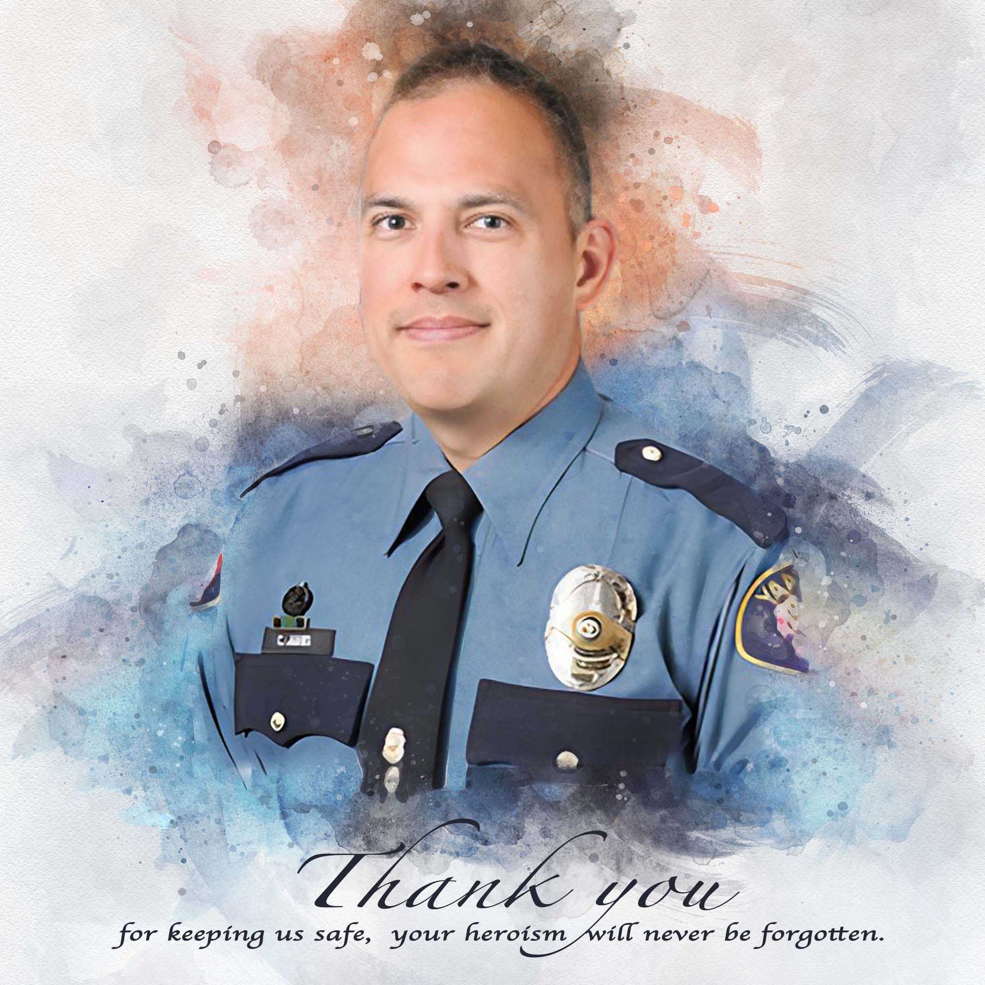 A custom portrait of a law enforcement officer.