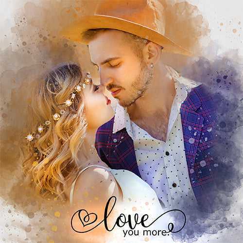 Love Paintings | Couple Love Art | Paintings of Couples | Romantic Gifts | Anniversary Gift | Valentines Gift | Couple Christmas Gift - FromPicToArt