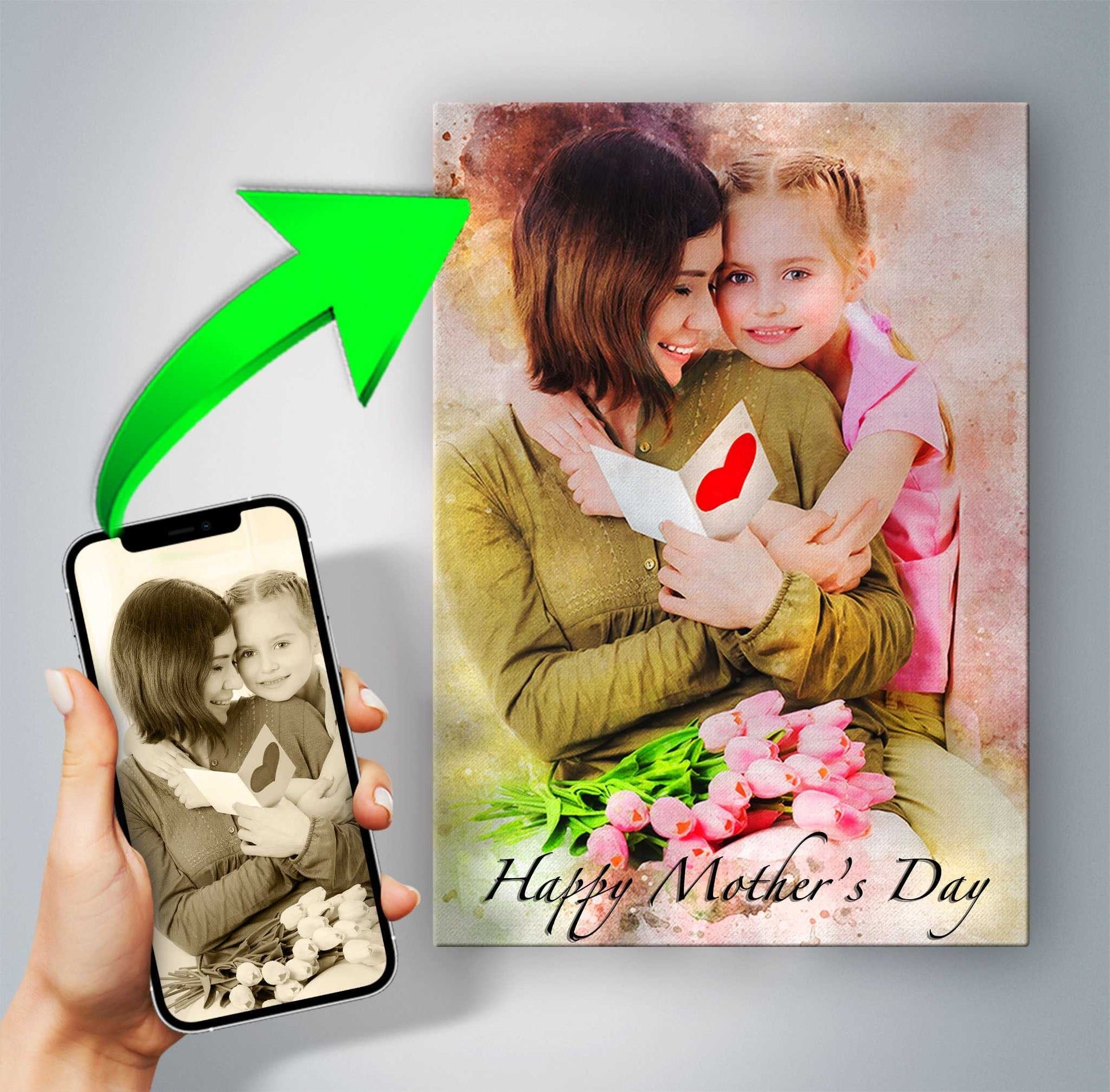 Mother's Day Gifts from Daughter | Custom Portrait Paintings from Photo - FromPicToArt
