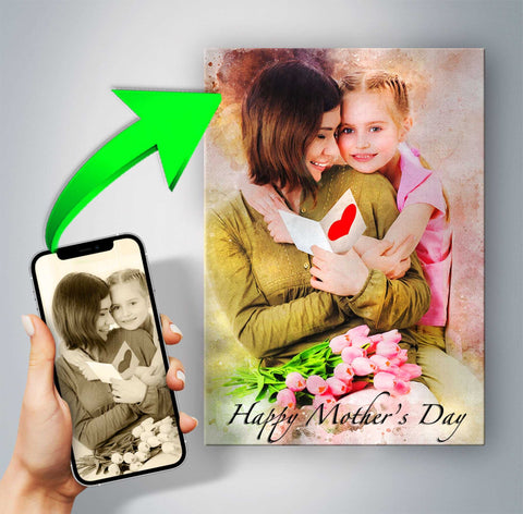 Mothers Day Gift Ideas Last Minute | Custom Canvas Portraits | 2-3 Business Days EXPRESS Delivery | Personalized Gifts - FromPicToArt