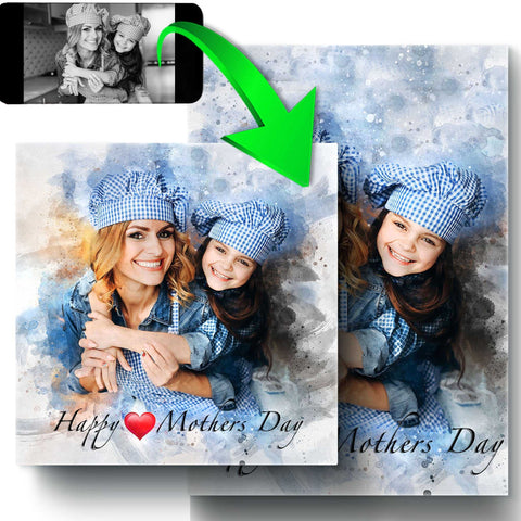 Mothers Day Gift Ideas Last Minute | Custom Canvas Portraits | 2-3 Business Days EXPRESS Delivery | Personalized Gifts - FromPicToArt