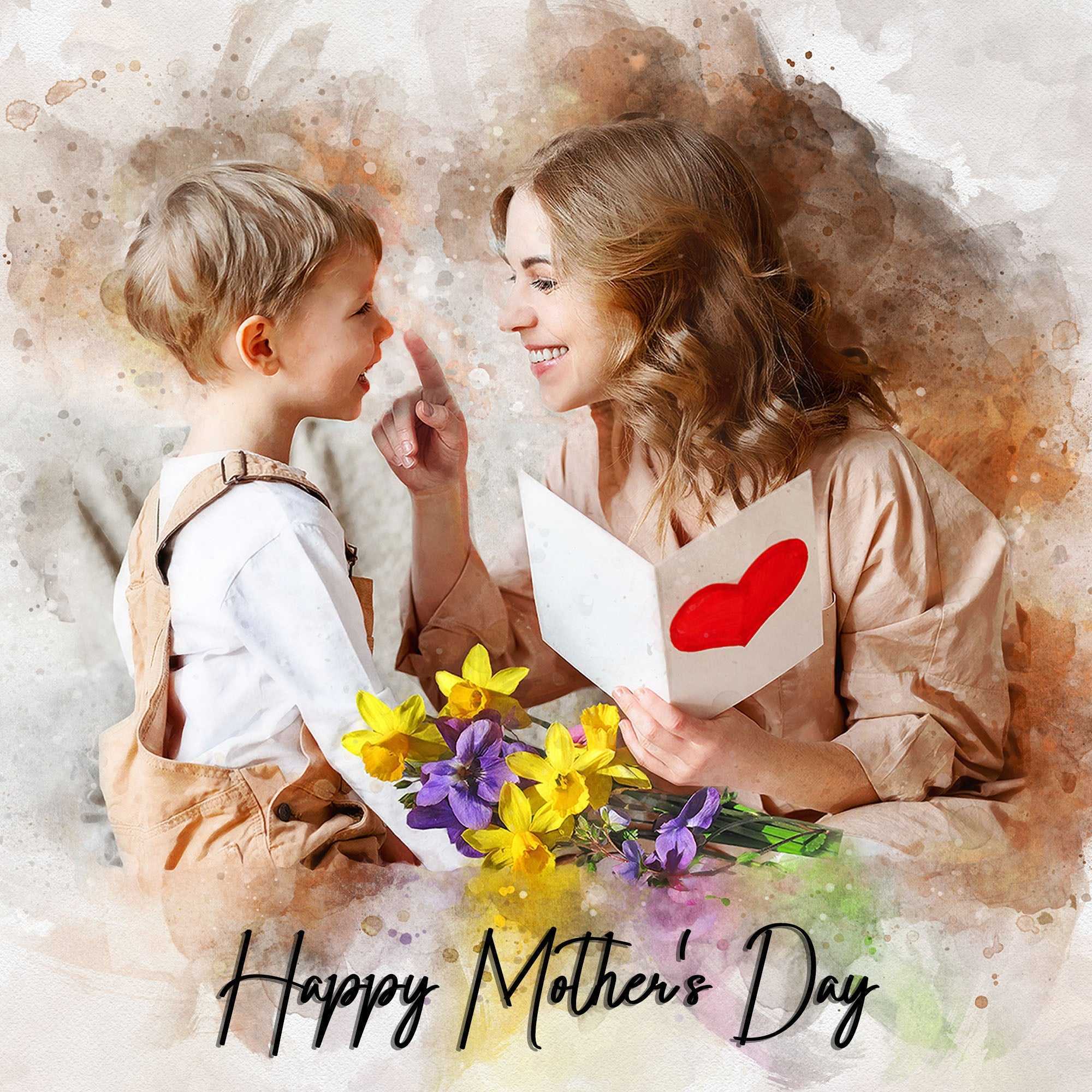Mothers Day Gift | Custom Portrait Painting from Photo | Gift for Mother's Day - FromPicToArt