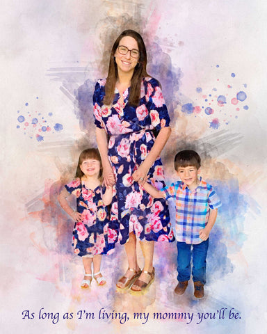 Mothers Day Last Minute Gift | Custom Canvas Portrait | 2-3 Business Days EXPRESS Delivery | Unique Personalized Gift Ideas - FromPicToArt