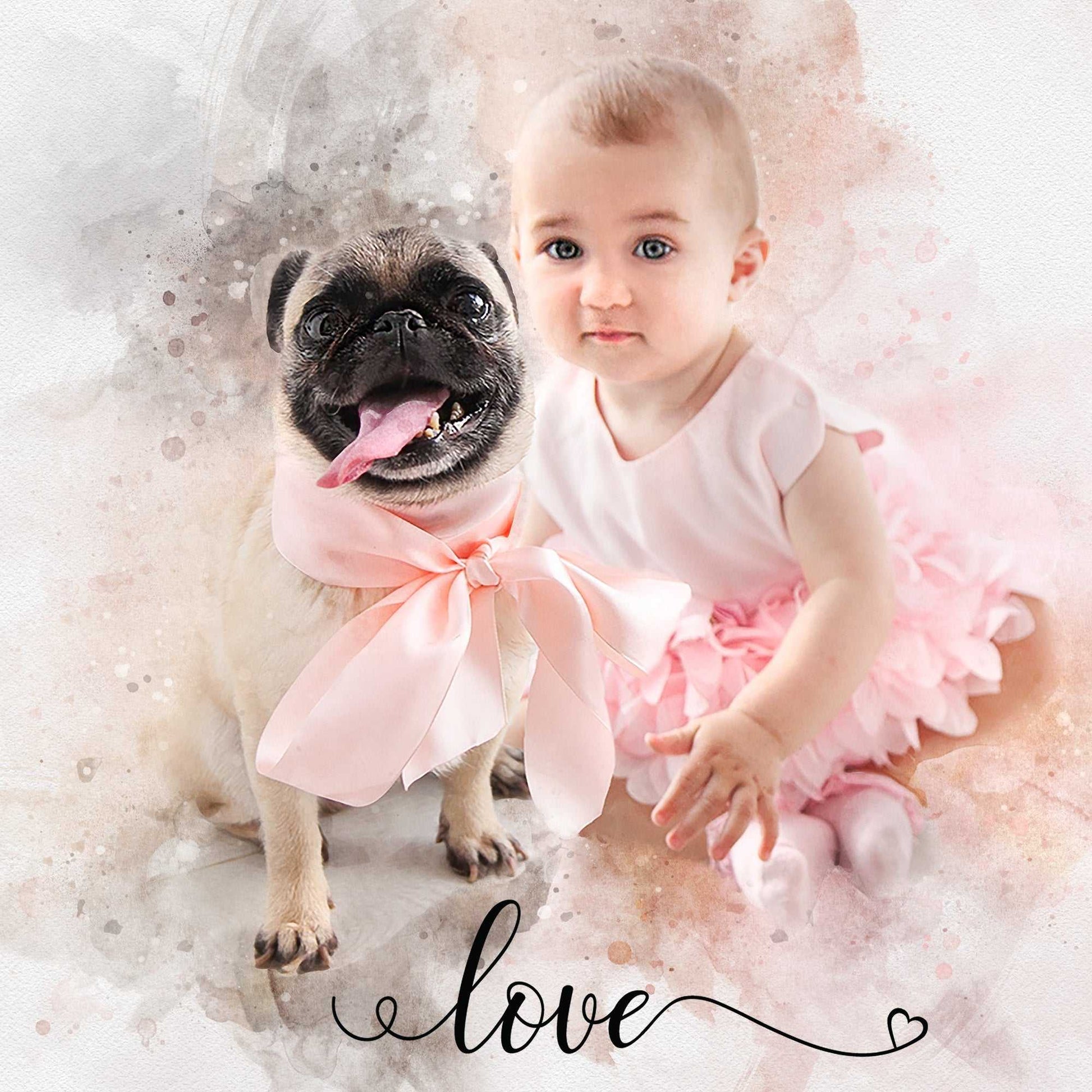 New Grandma Gifts 💝 Custom Baby Painting on Canvas 🎁 Now On Sale - FromPicToArt