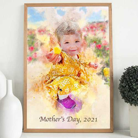 New Grandma Gifts 💝 Custom Baby Painting on Canvas 🎁 Now On Sale - FromPicToArt