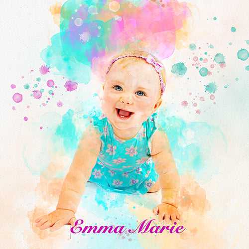 New Grandma Gifts 💝 Custom Baby Painting on Canvas 🎁 Now On Sale - FromPicToArt
