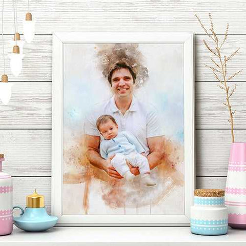 New Mom Gift | Custom Baby Painting on Canvas - FromPicToArt