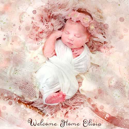 New Mom Gift | Custom Baby Painting on Canvas - FromPicToArt