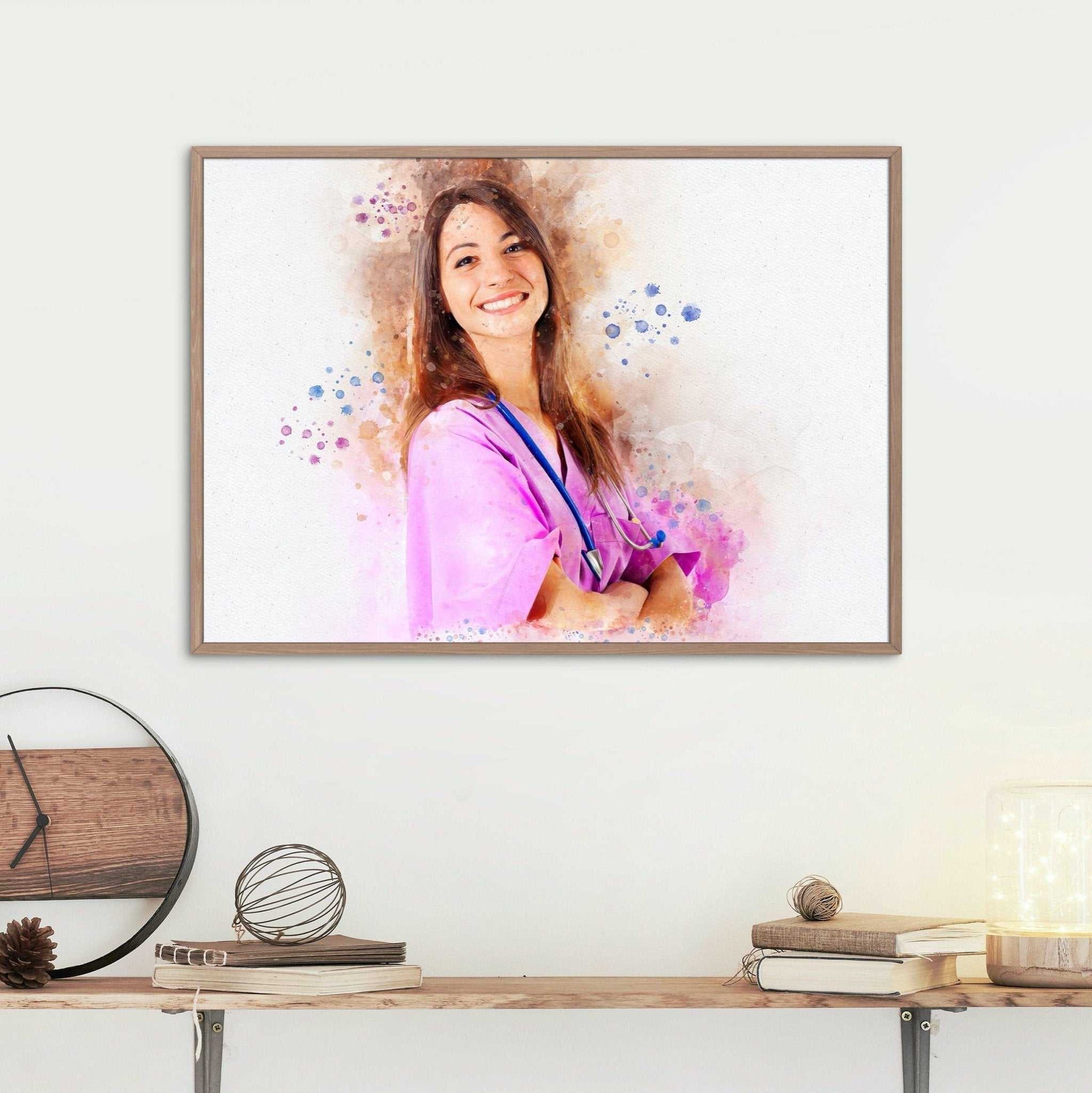 Nursing Graduation Gifts | Custom Painting on Canvas | Photo to Painting - FromPicToArt