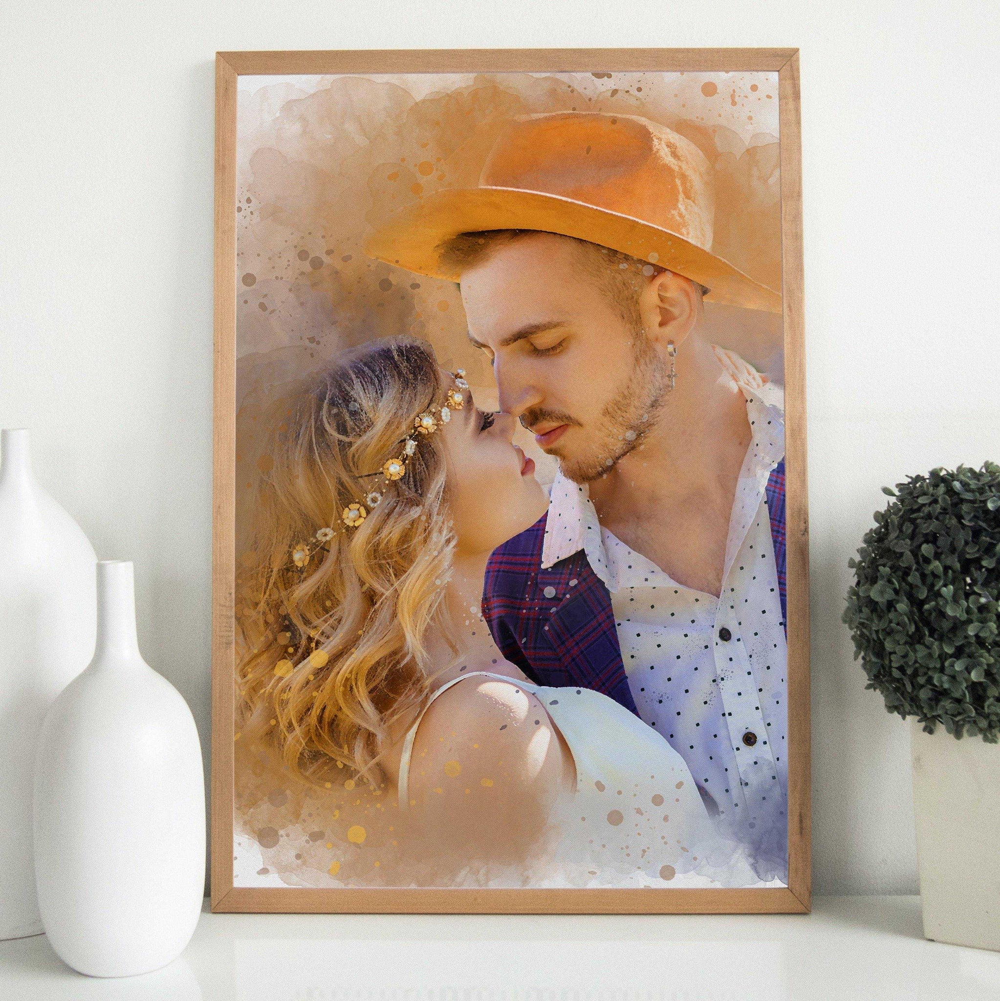 Painting from Photo | Personalized Family Portrait | Custom Family Watercolor Portrait - FromPicToArt