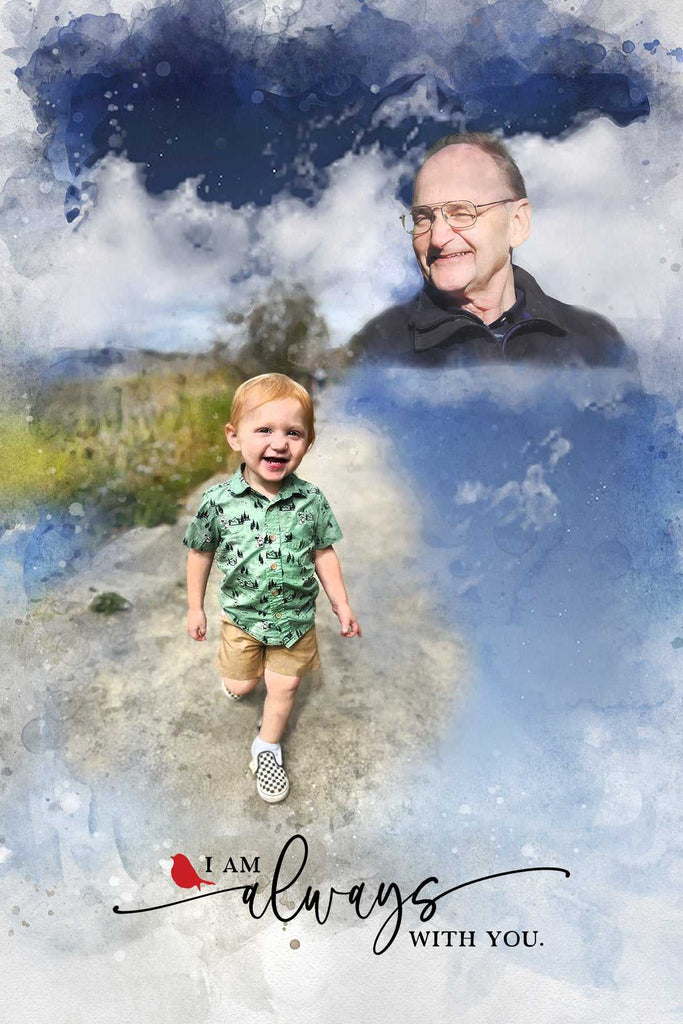 Painting of lost Loved Ones 💙 Gift for Someone who Lost a Loved One | Sympathy Gift | Memorial Gifts - FromPicToArt