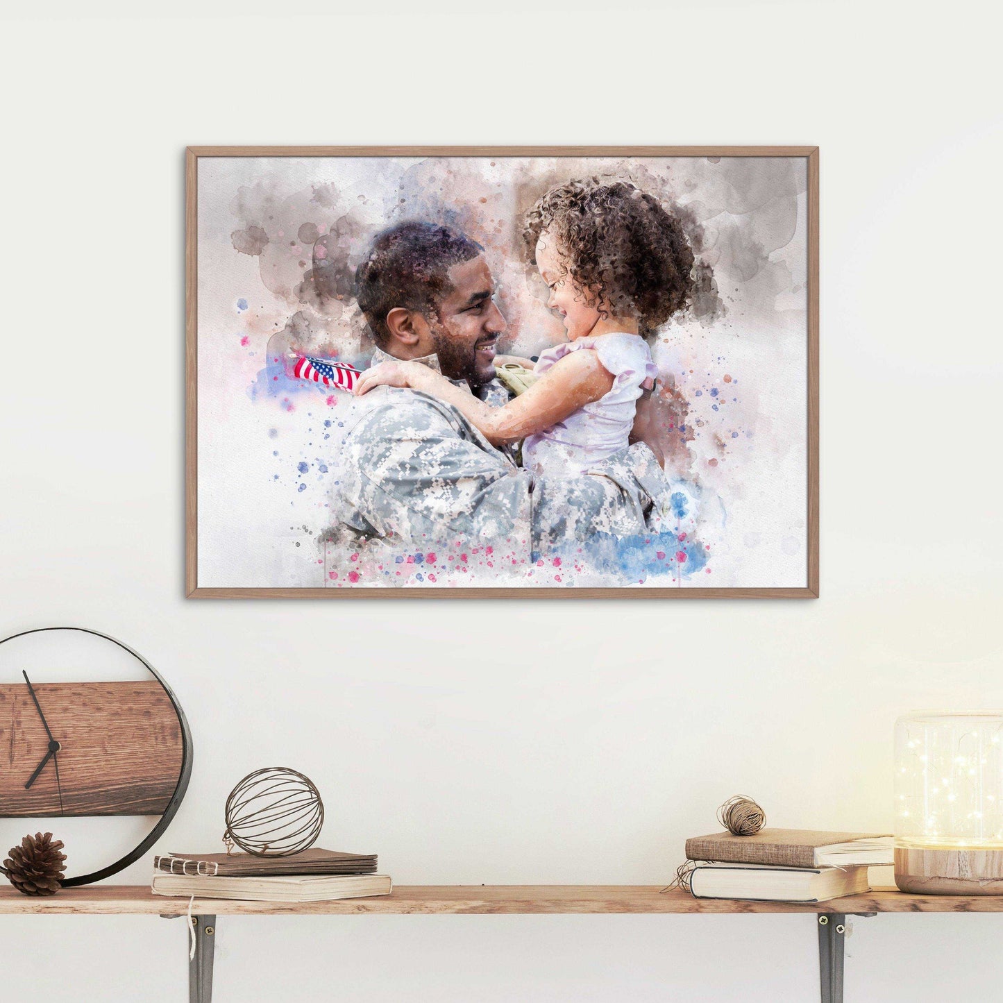 Patriotic Painting, Patriotic Gifts for Veterans, Custom Family Painting, Patriotic Gifts for Him, Patriotic Gifts for Her - FromPicToArt