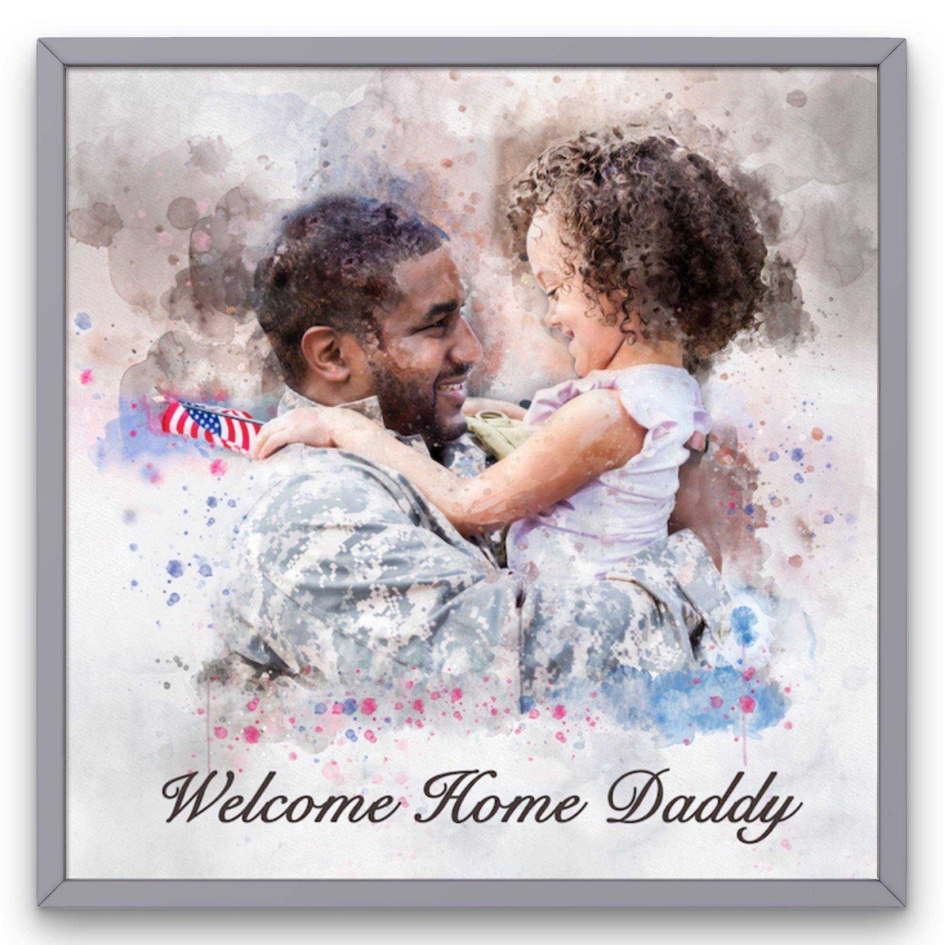 Patriotic Painting, Patriotic Gifts for Veterans, Custom Family Painting, Patriotic Gifts for Him, Patriotic Gifts for Her - FromPicToArt