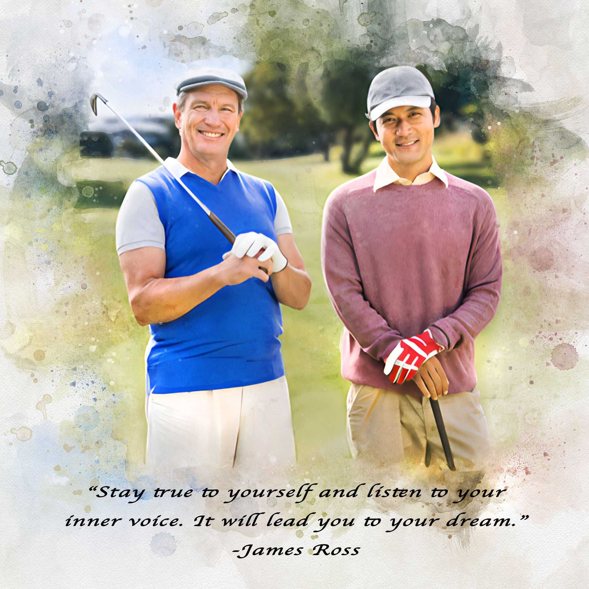 Perfect Gifts for Golf Lovers | Custom Golfer Portraits on Canvas - FromPicToArt