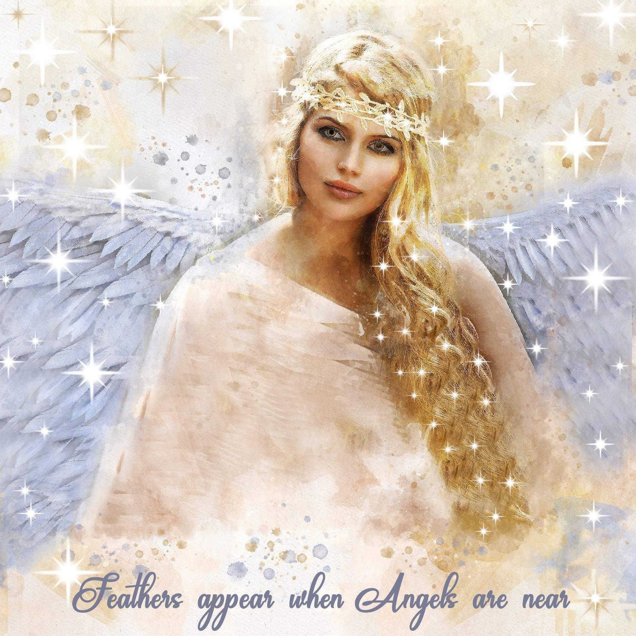🌈Personalized Angel Painting 🕯️ Unique Condolence Gifts 🌟 Custom Sympathy Gift Ideas | Custom Canvas Art - FromPicToArt