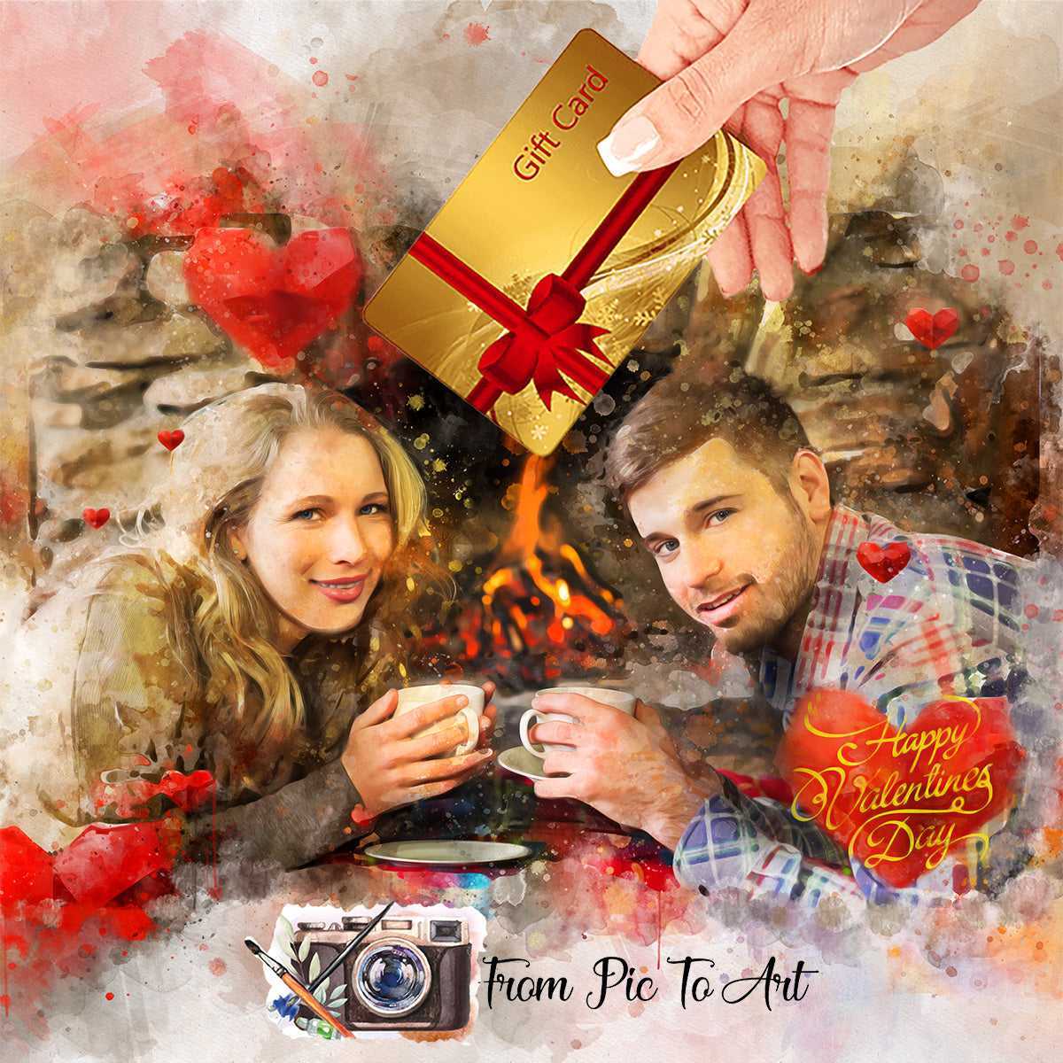 Personalized Couple Gifts ❤️ Custom Portrait Art - FromPicToArt