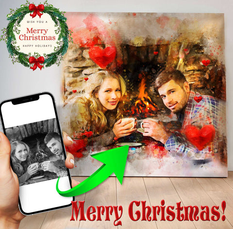 Personalized Couple Paintings | Turn Photo into Painting | Custom Painting from Photo - FromPicToArt