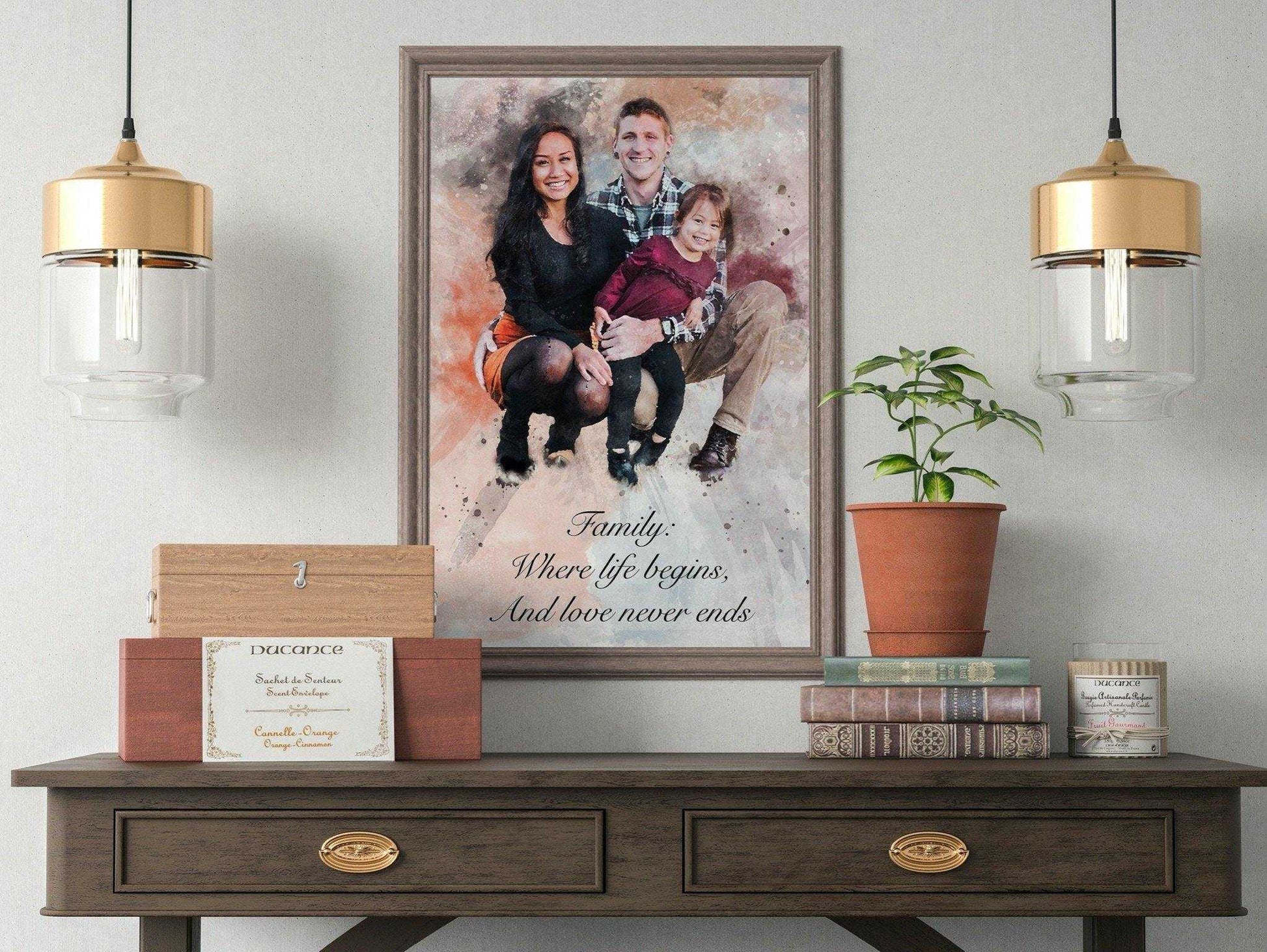 Personalized Family Portraits | Family Painting from Photo| Custom Painted Portrait - FromPicToArt
