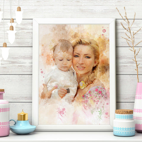 Personalized Family Portraits | Family Painting from Photo| Custom Painted Portrait - FromPicToArt