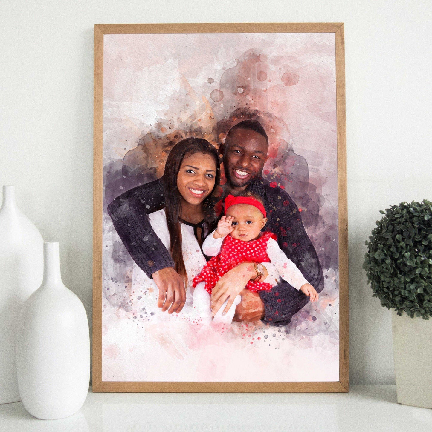 Personalized Family Portraits | Family Painting from Photo| Custom Painted Portrait - FromPicToArt