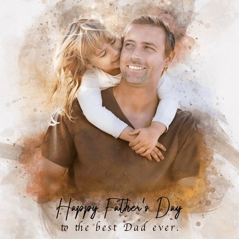 Personalized Fathers Day Gifts | Custom Painted Portraits on Canvas - FromPicToArt