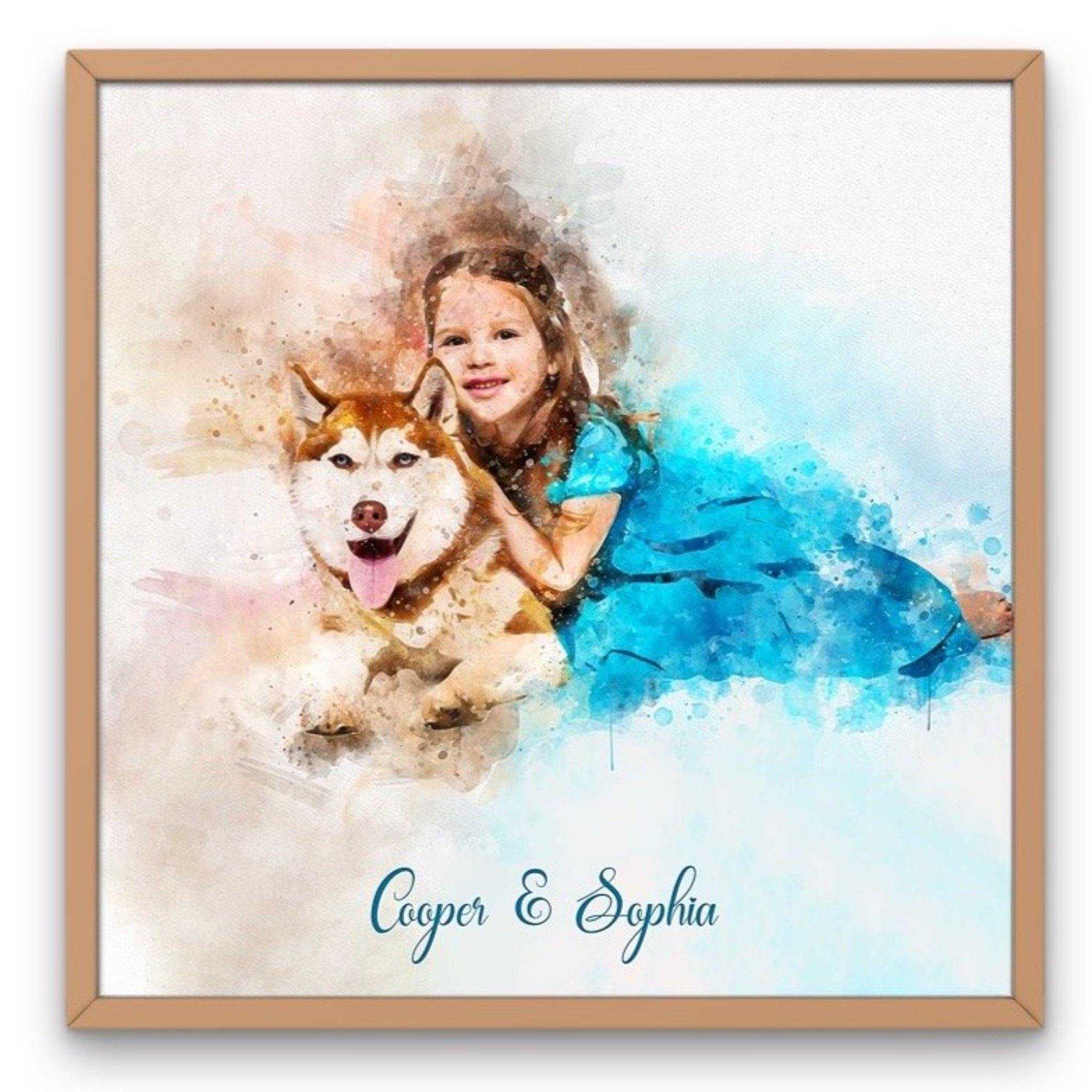 Personalized Gifts for Dog Lovers, Watercolor Dog Portrait, Custom Dog Painting, Personalized Puppy Painting - FromPicToArt