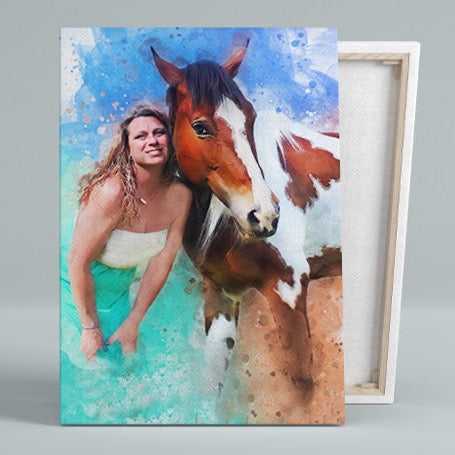 Personalized Gifts for Horse Owners | Custom Horse Portraits on Canvas - FromPicToArt