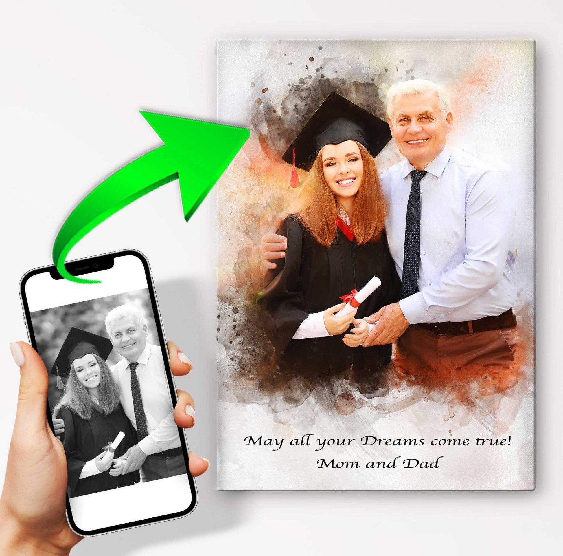 Personalized Graduation Gift| Custom Portrait From Photo | Unique Graduation Gifts - FromPicToArt