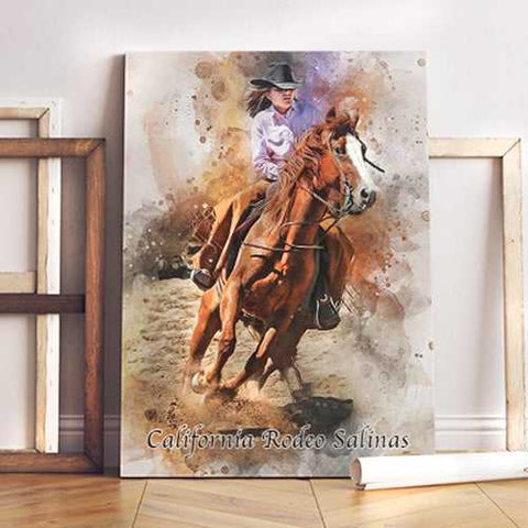 Personalized Horse Art Canvas | Custom Horse Paintings on Canvas | Personalized Horse Portraits - FromPicToArt