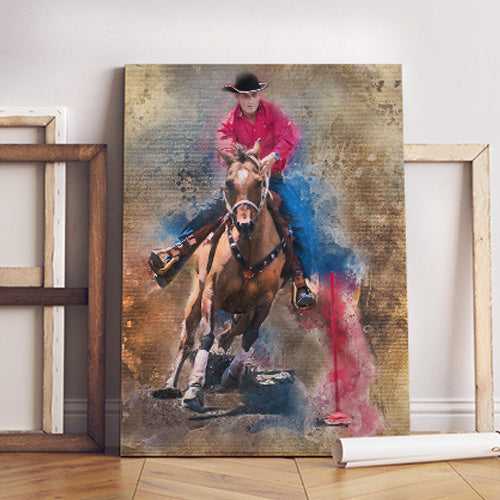 Personalized Horse Art Canvas | Custom Horse Paintings on Canvas | Personalized Horse Portraits - FromPicToArt
